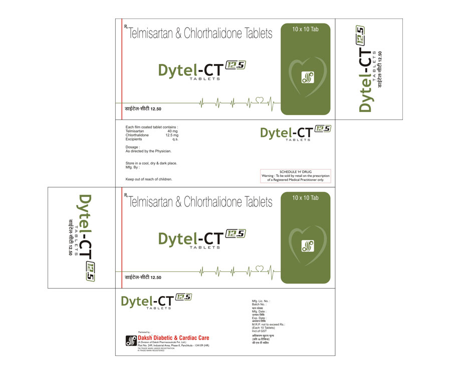 DYTEL CT 12.5 -  Diabetic & Cardiac Care | Daksh Pharmaceuticals Private Limited