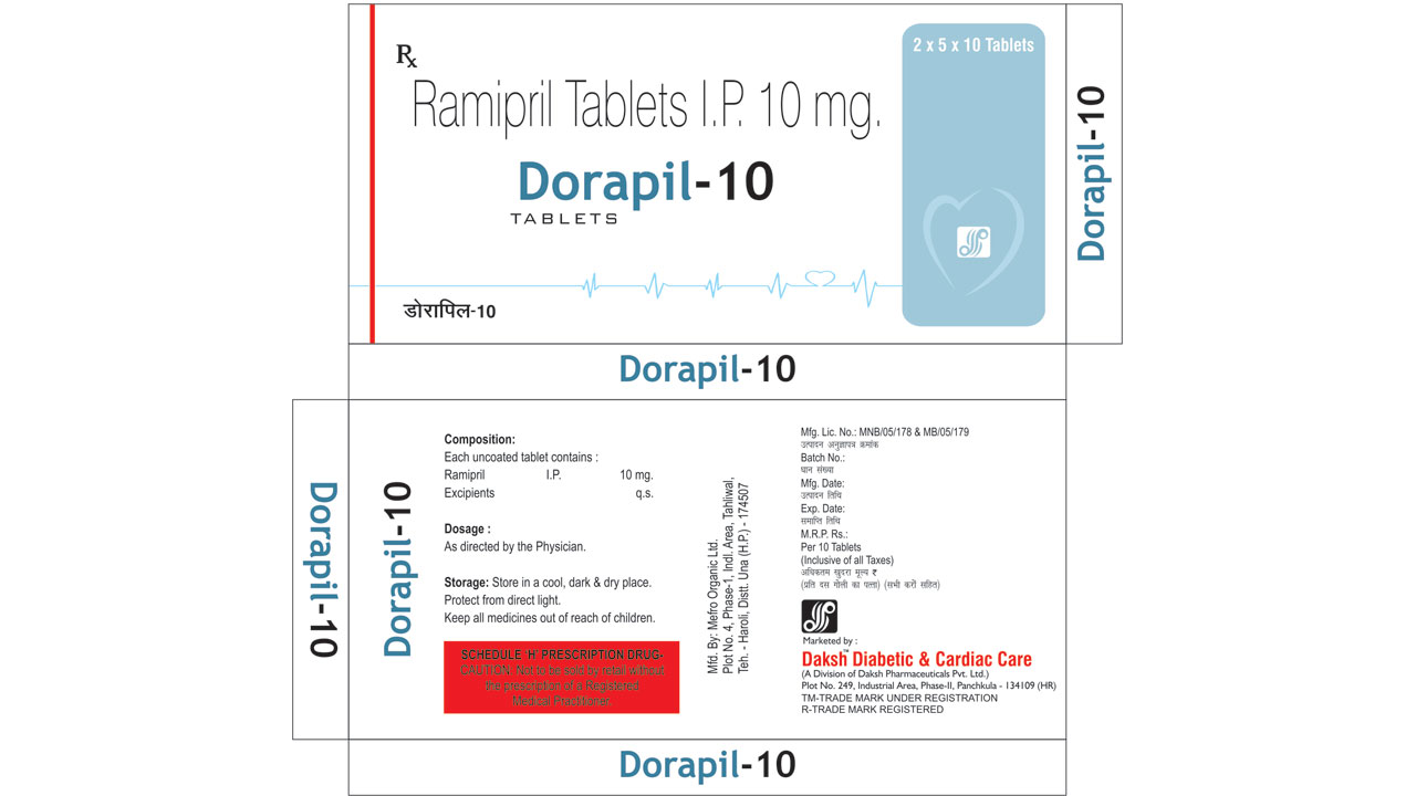 DORAPIL-10 -  Diabetic & Cardiac Care | Daksh Pharmaceuticals Private Limited