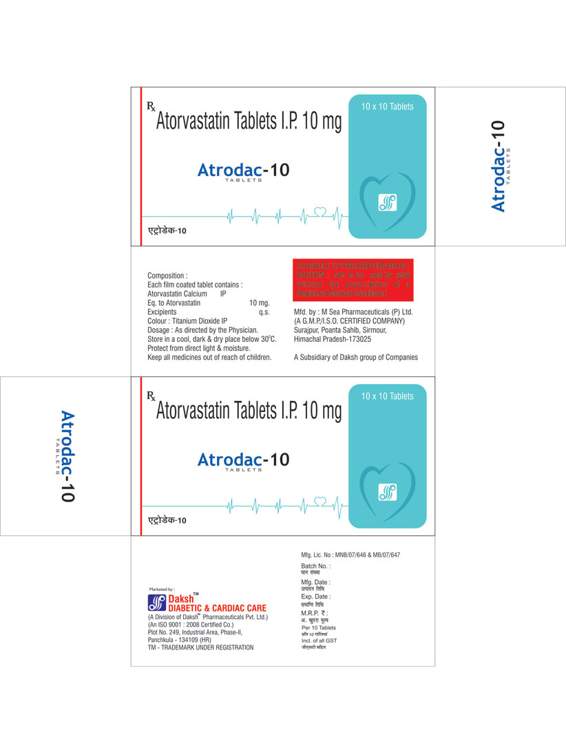 ATRODAC-10 -  Diabetic & Cardiac Care | Daksh Pharmaceuticals Private Limited