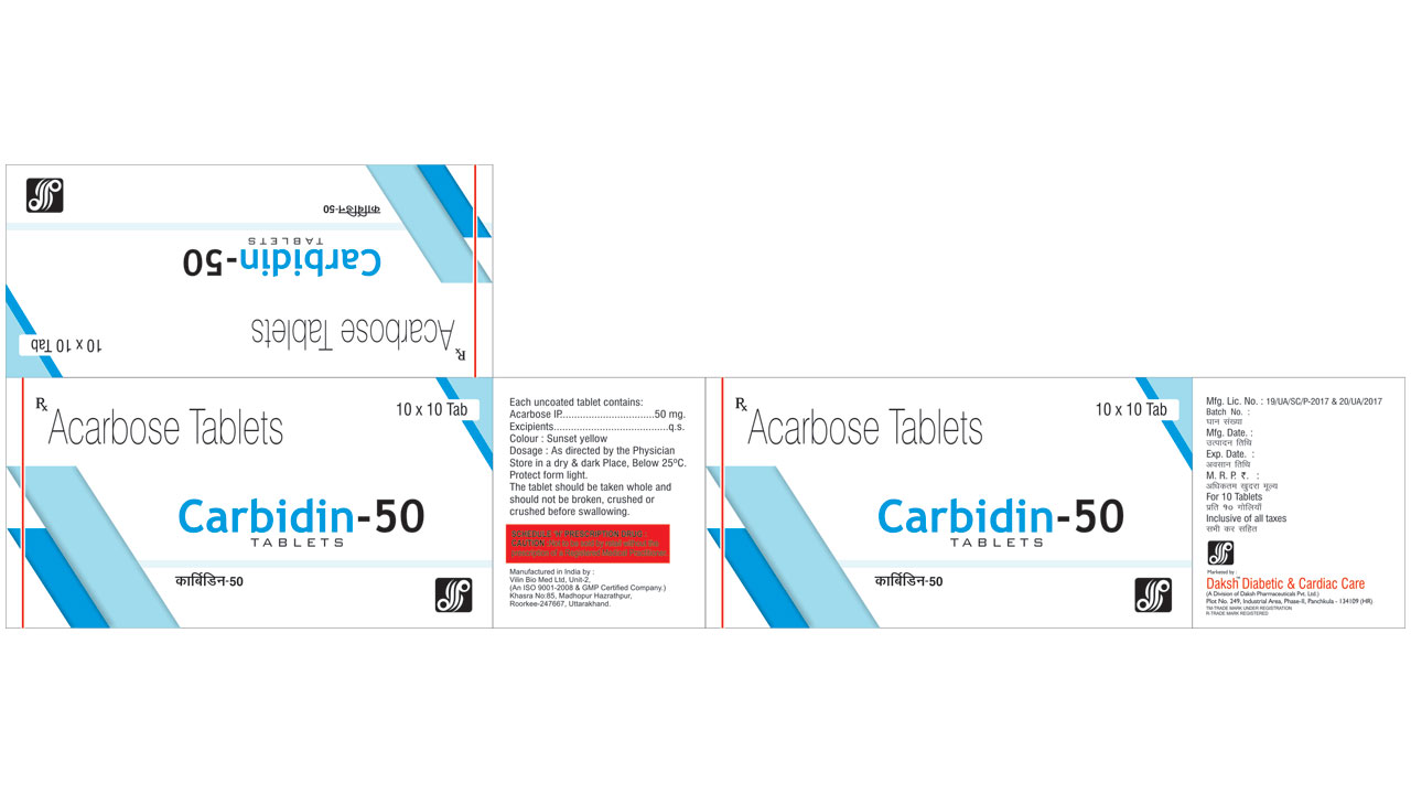 CARBIDIN-50 -  Diabetic & Cardiac Care | Daksh Pharmaceuticals Private Limited