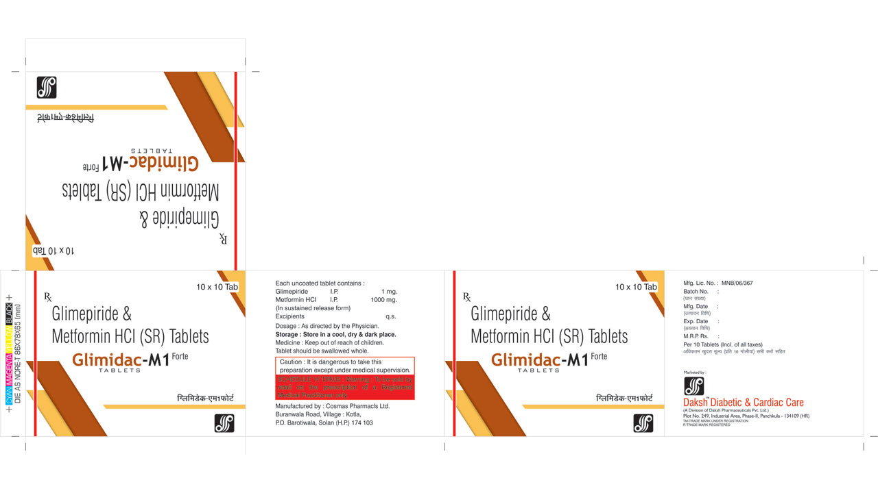 GLIMIDAC  M 1 FORTE -  Diabetic & Cardiac Care | Daksh Pharmaceuticals Private Limited
