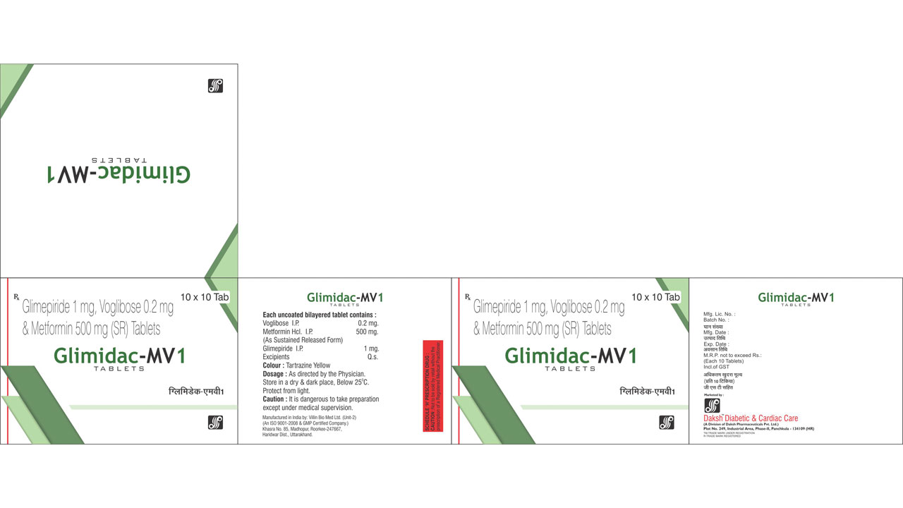 GLIMIDAC MV 1 -  Diabetic & Cardiac Care | Daksh Pharmaceuticals Private Limited