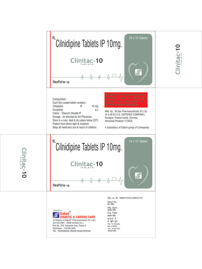 CLINITAC-10 -  Diabetic & Cardiac Care | Daksh Pharmaceuticals Private Limited