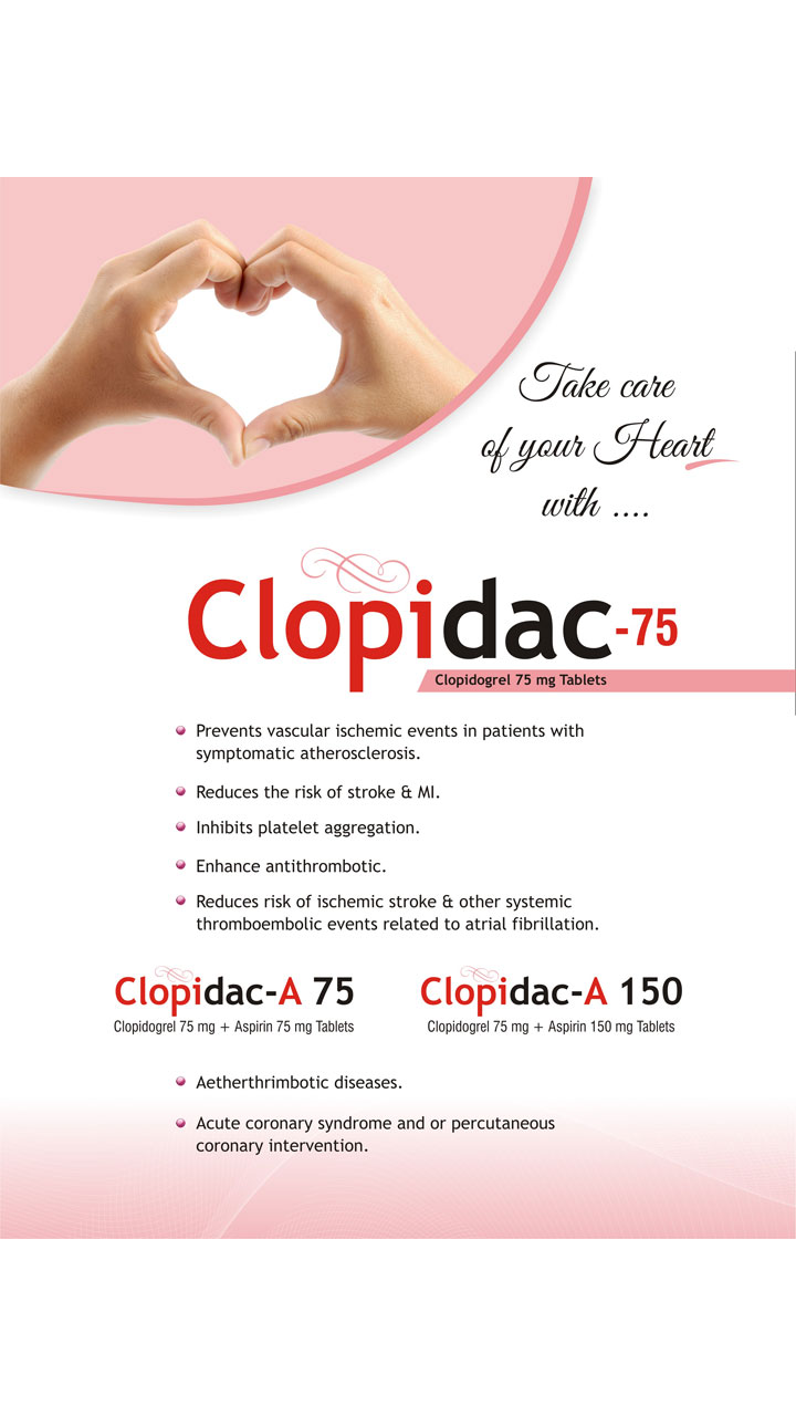 CLOPIDAC-75 -  Diabetic & Cardiac Care | Daksh Pharmaceuticals Private Limited